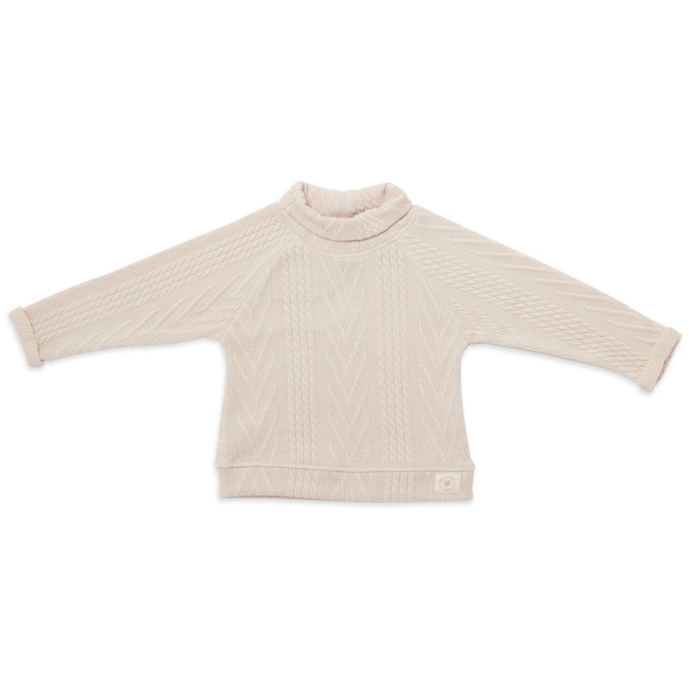 Little Kangaroos - Girl Knitted Sweatshirt - Fawn