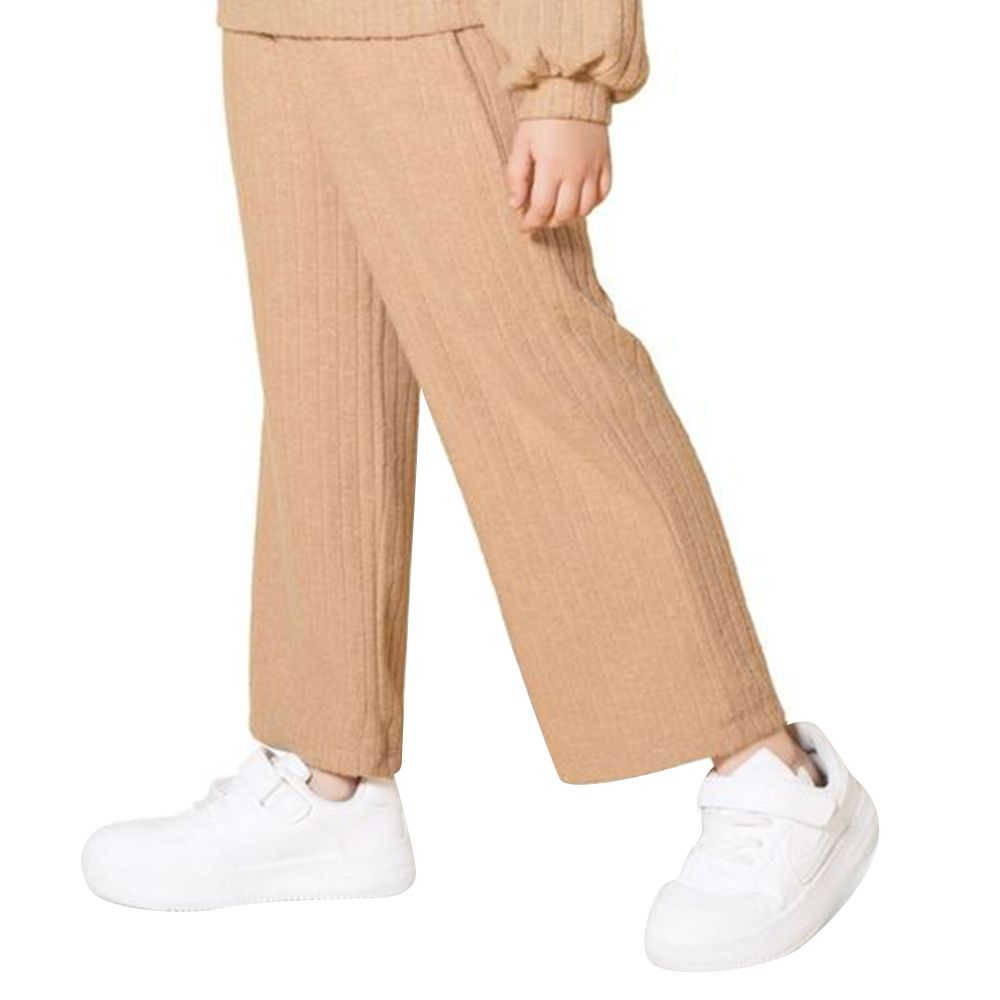 Little Kangaroos - Girl Elasticated Flared Pants - Fawn