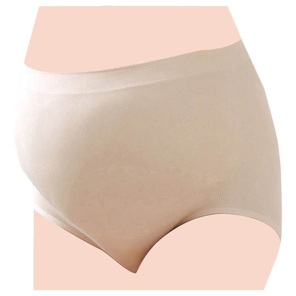 Blooming Blossom - High Waist Adjustable Maternity Briefs - Beige (Exclusive)