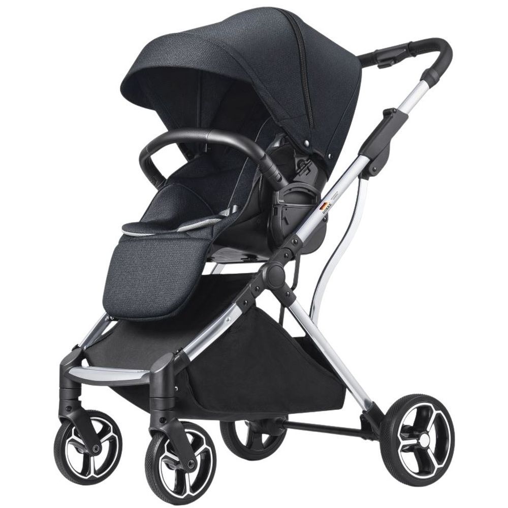 Gokke - Reversible Baby Stroller W/ Chrome Frame B08BL - Black