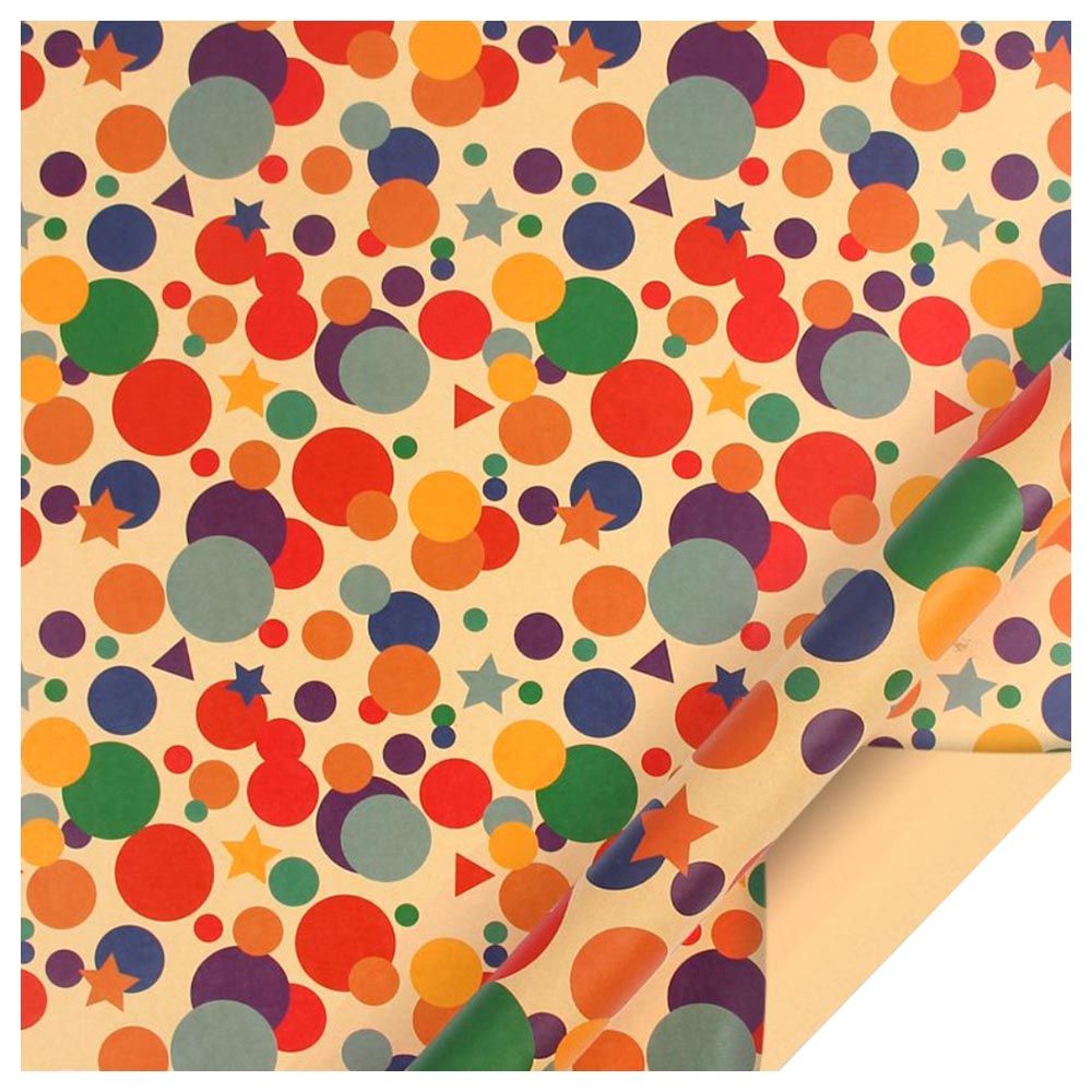 Long Sun - Birthday Polka Dot Kraft Wrapping Paper - 6pcs