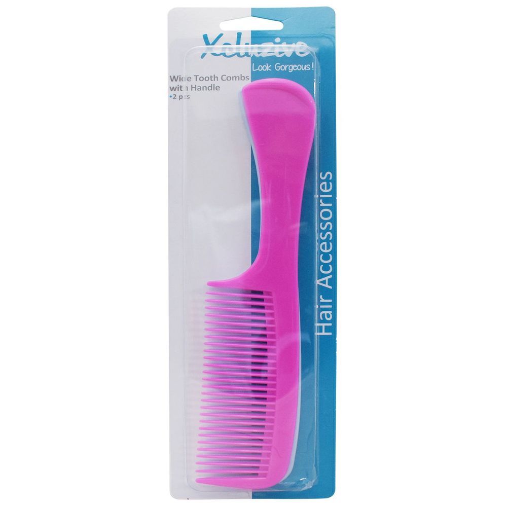 Xcluzive - Wide Tooth Combs w/ Handle - 2pcs