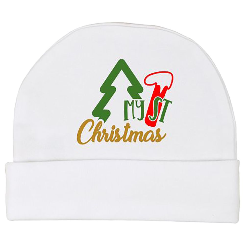 Impressions - My First Christmas Beanie - Tree - White