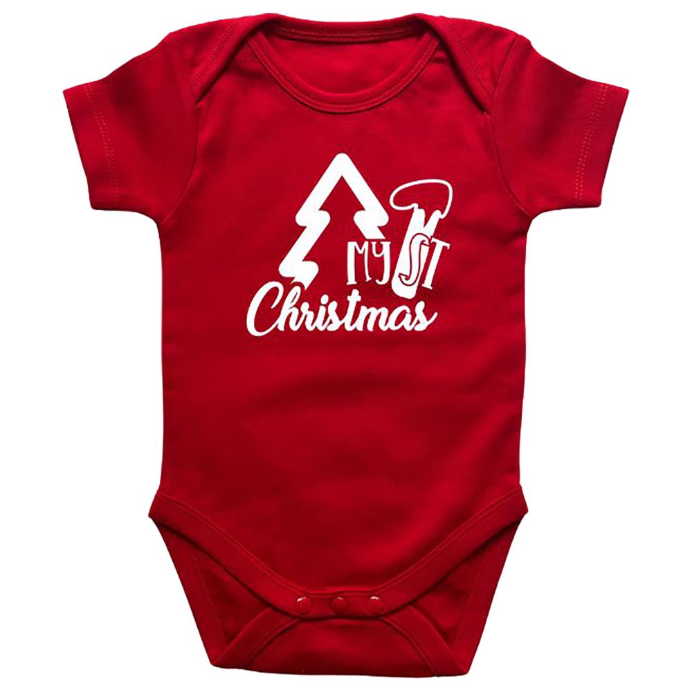 Impressions - My First Christmas Half Sleeved Onesies - Tree - Red