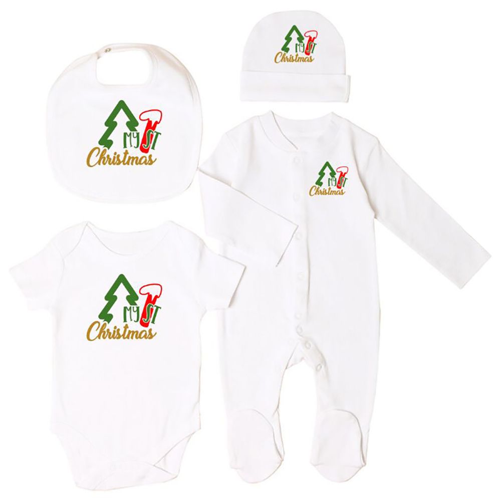 Impressions – 4pc-Set - My First Christmas Matching Set - Tree – White