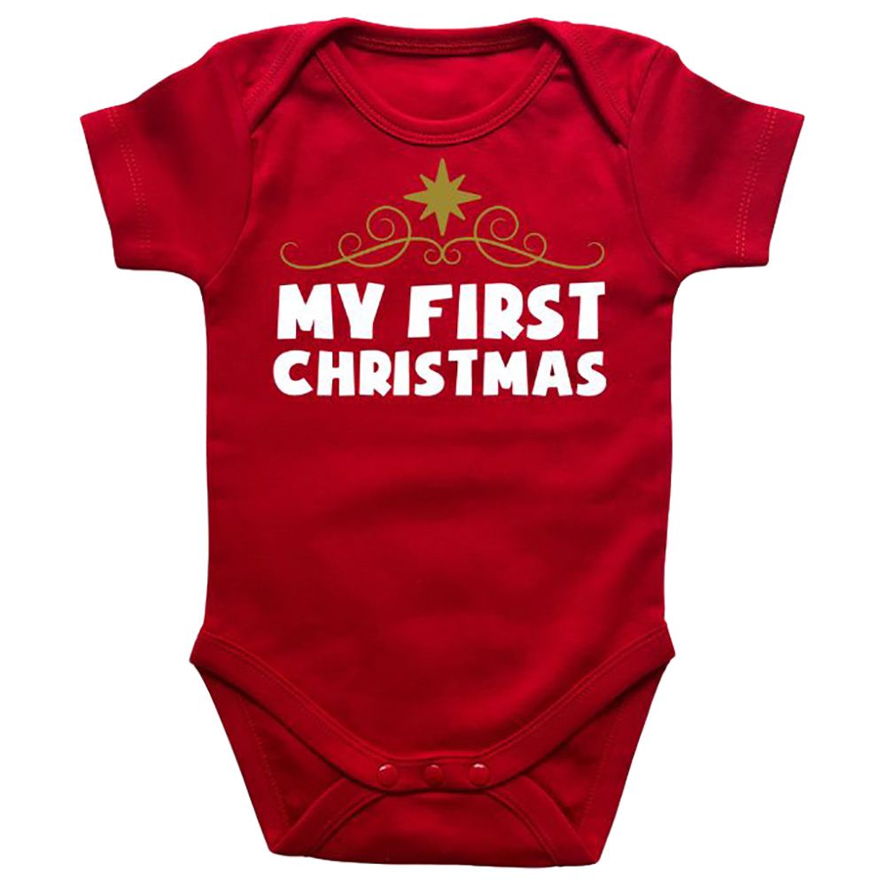 Impressions - My First Christmas Half Sleeved Onesies - Red