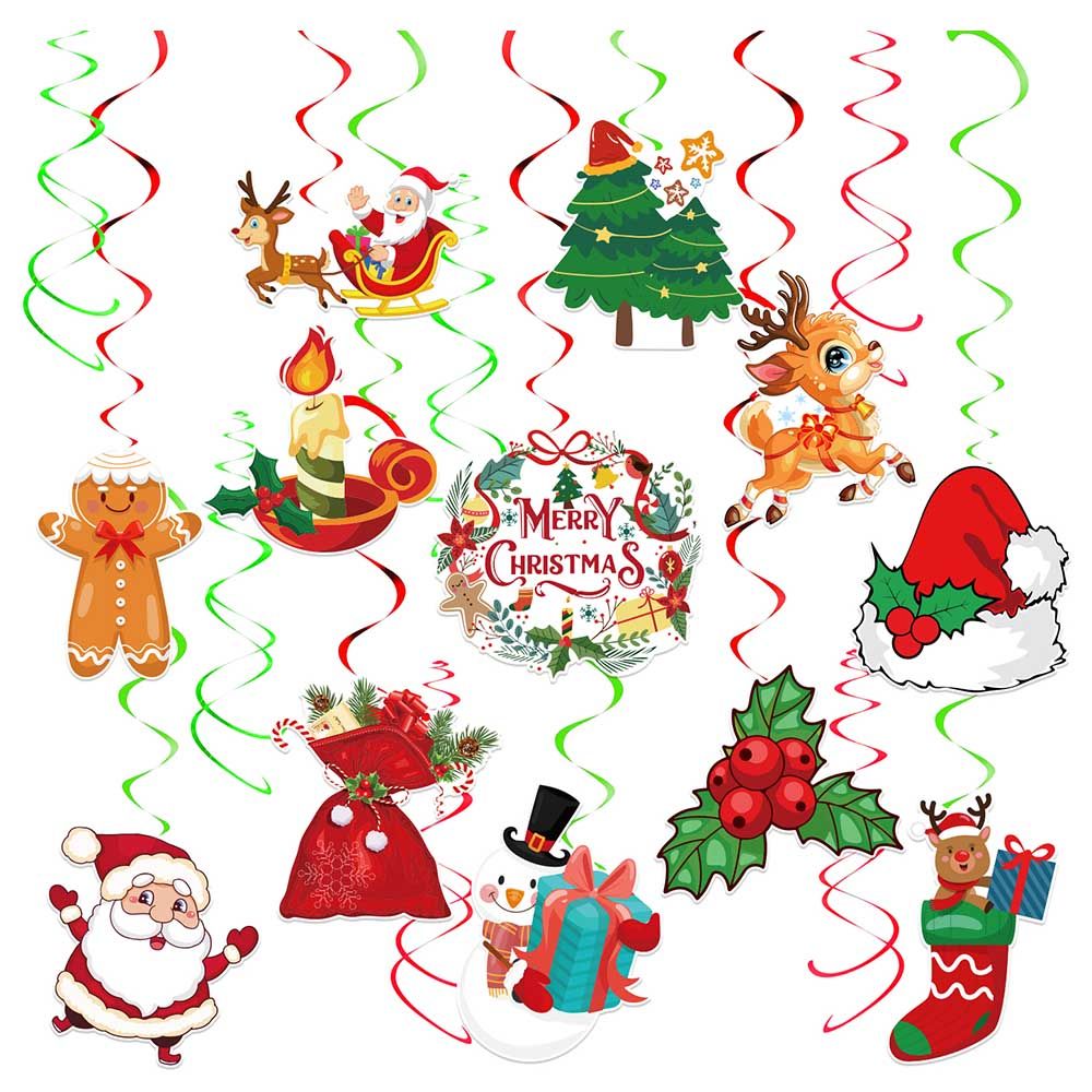 Highland - Christmas Decorations Hanging Swirls - 12pcs