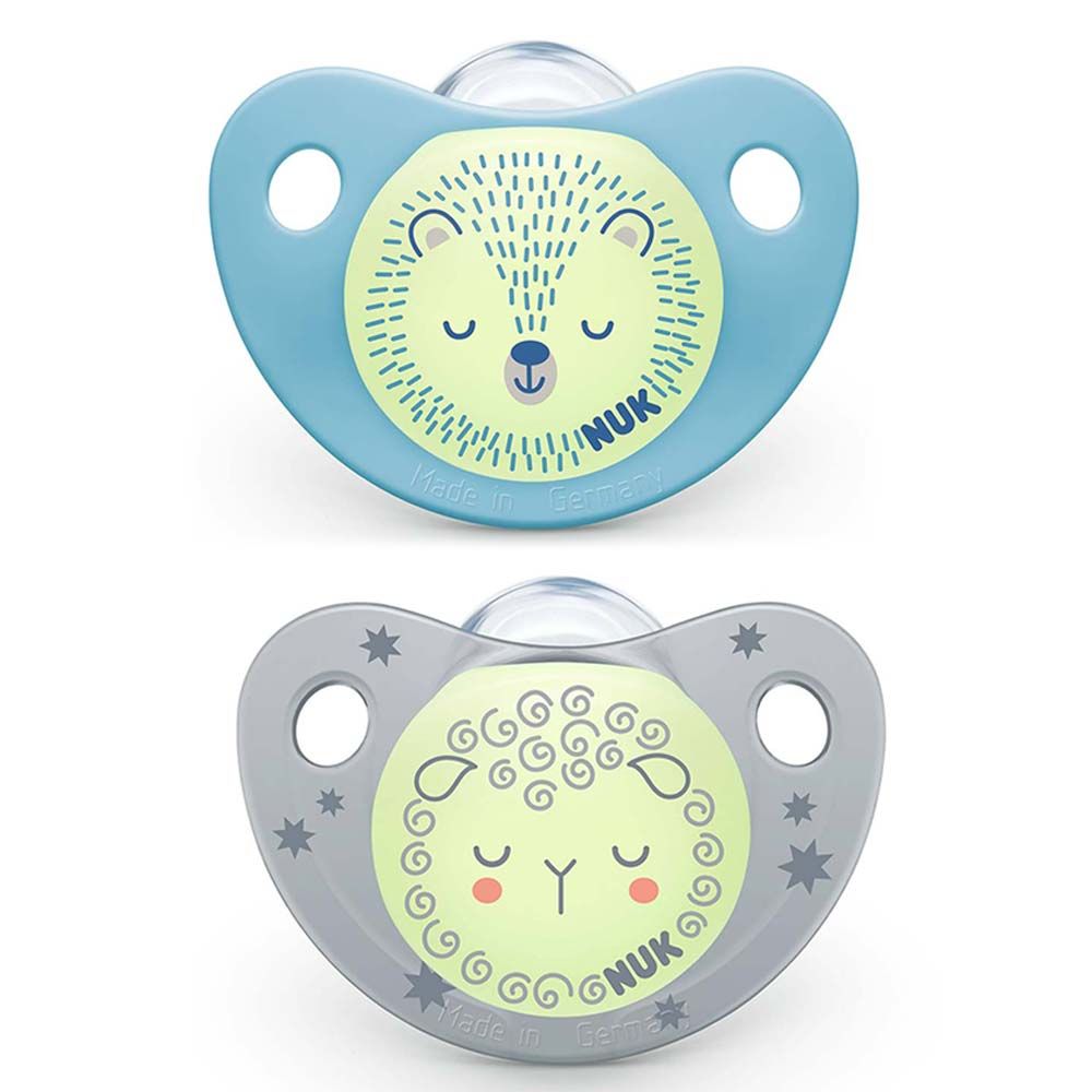 Nuk - Night & Day Trendline Soother 6-18M Pack of 2 - Blue