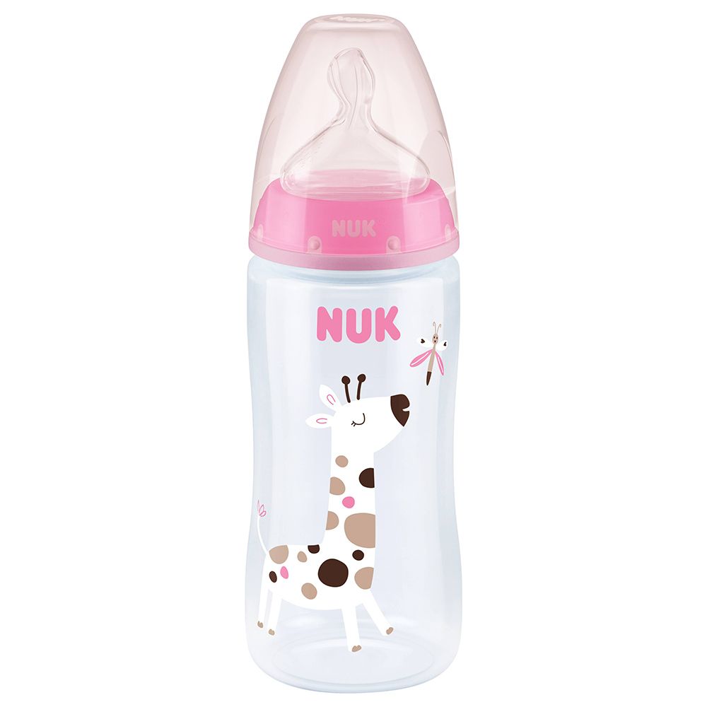 NUK - First Choice+ Baby Bottle - 300ml - 0-6M - Giraffe