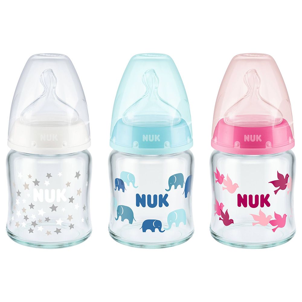 Nuk - Temperature Control Glass Bottle - 120ml - Style May Vary