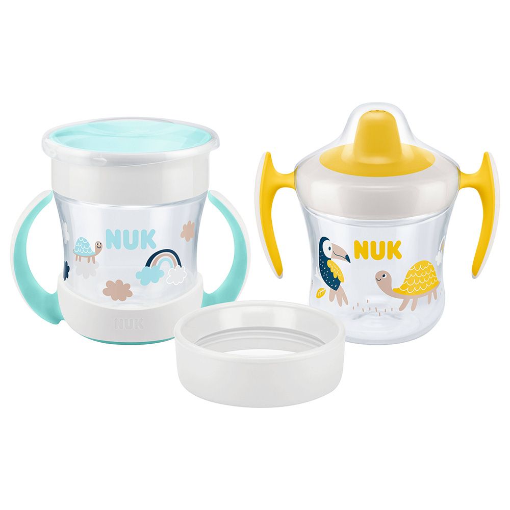 NUK - 3-In-1 Mini Cups Pack Of 2 - Yellow/Blue