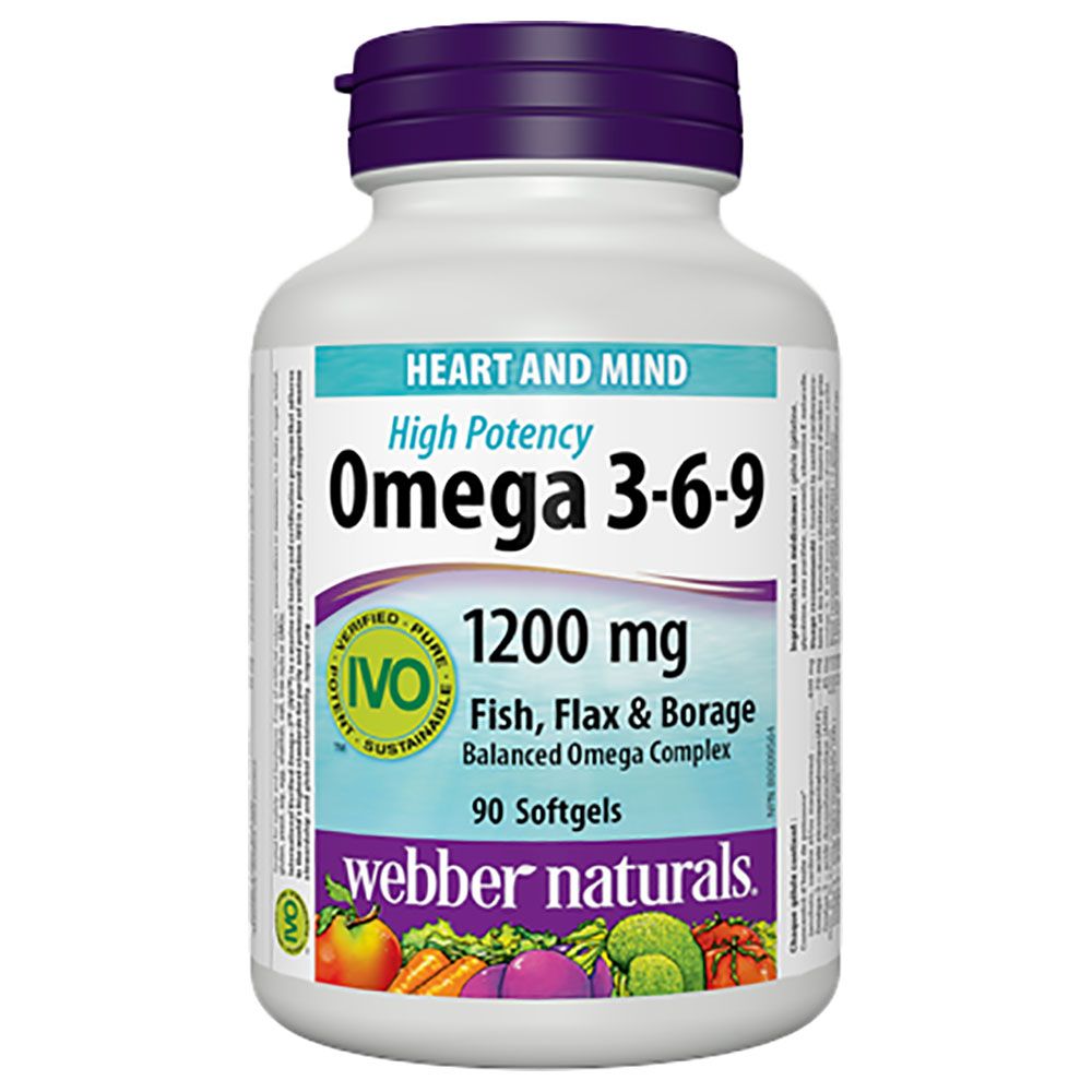 Webber Naturals - Omega 3 6 9 1200mg 90'S Softgels