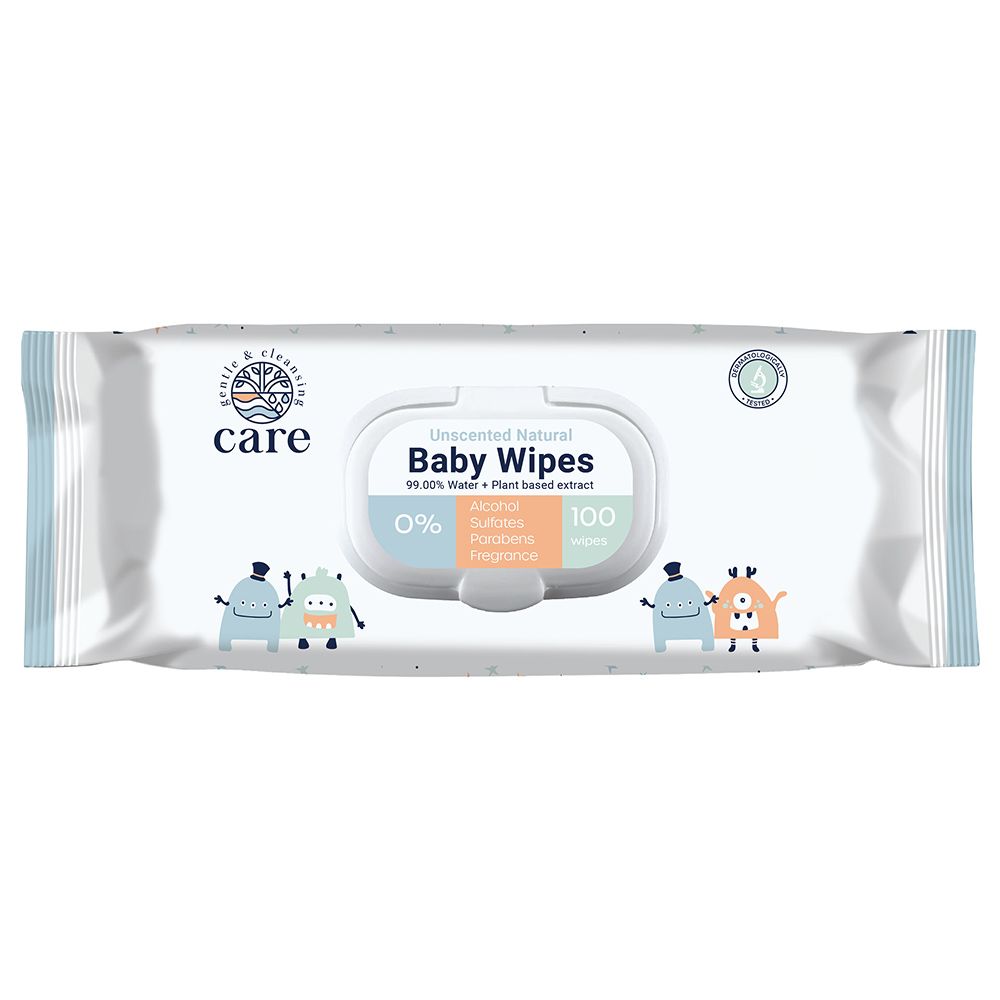 Care - Unscented Natural Baby Wipes 100 Sheets