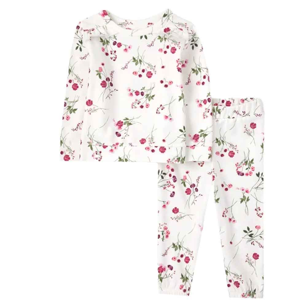 Tcp - 2pc-Set - Floral Print Sweatshirt & Pants - White