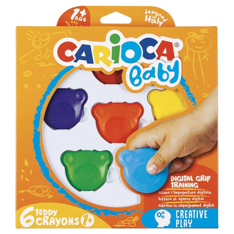 Carioca - Baby Teddy Crayons - 6pcs