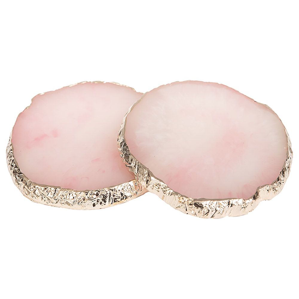 A'ish Home - Quartz Plastic Coasters 2pcs Set - Pink