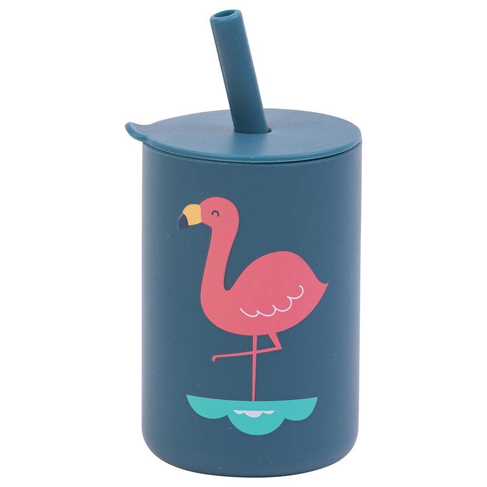 A'ish Home - Kids Amini Silicone Cup w/ Straw - Blue