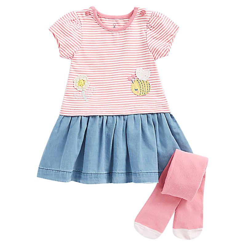 Mothercare - 2pc-Set - Twofer Dress & Tights