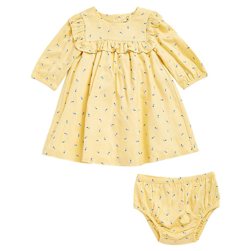 Mothercare - 2pc-Set - Woven Dress & Knickers - Yellow