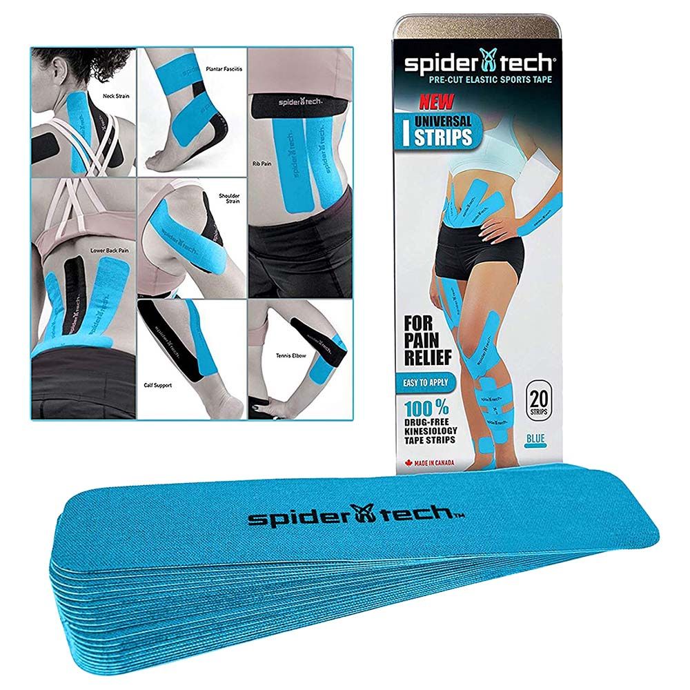 Spidertech Kinesiology Tape UNIVERSAL I Strips - 20 Pack