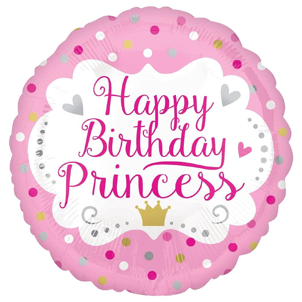 اناغرام - بالون فويل - Happy Birthday Princess - 18 إنش