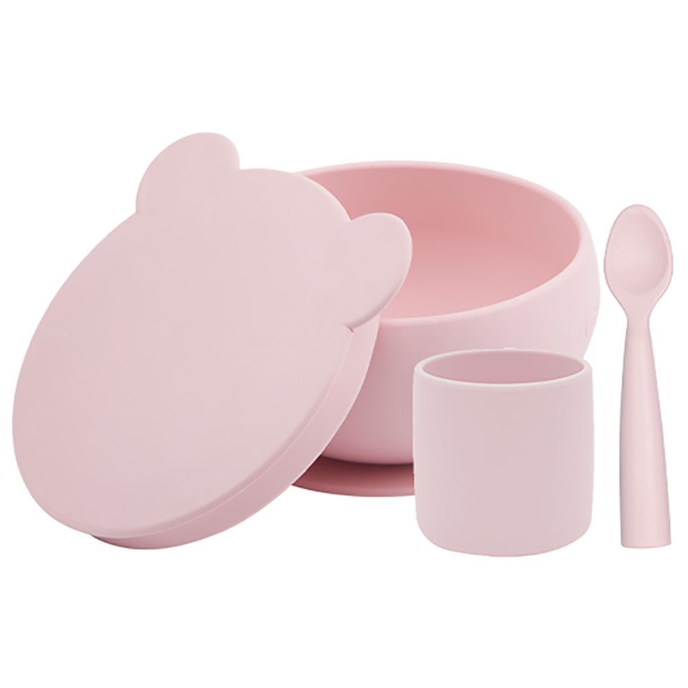 Minikoioi - Silicone Feeding Set - 4pcs - Pinky Pink