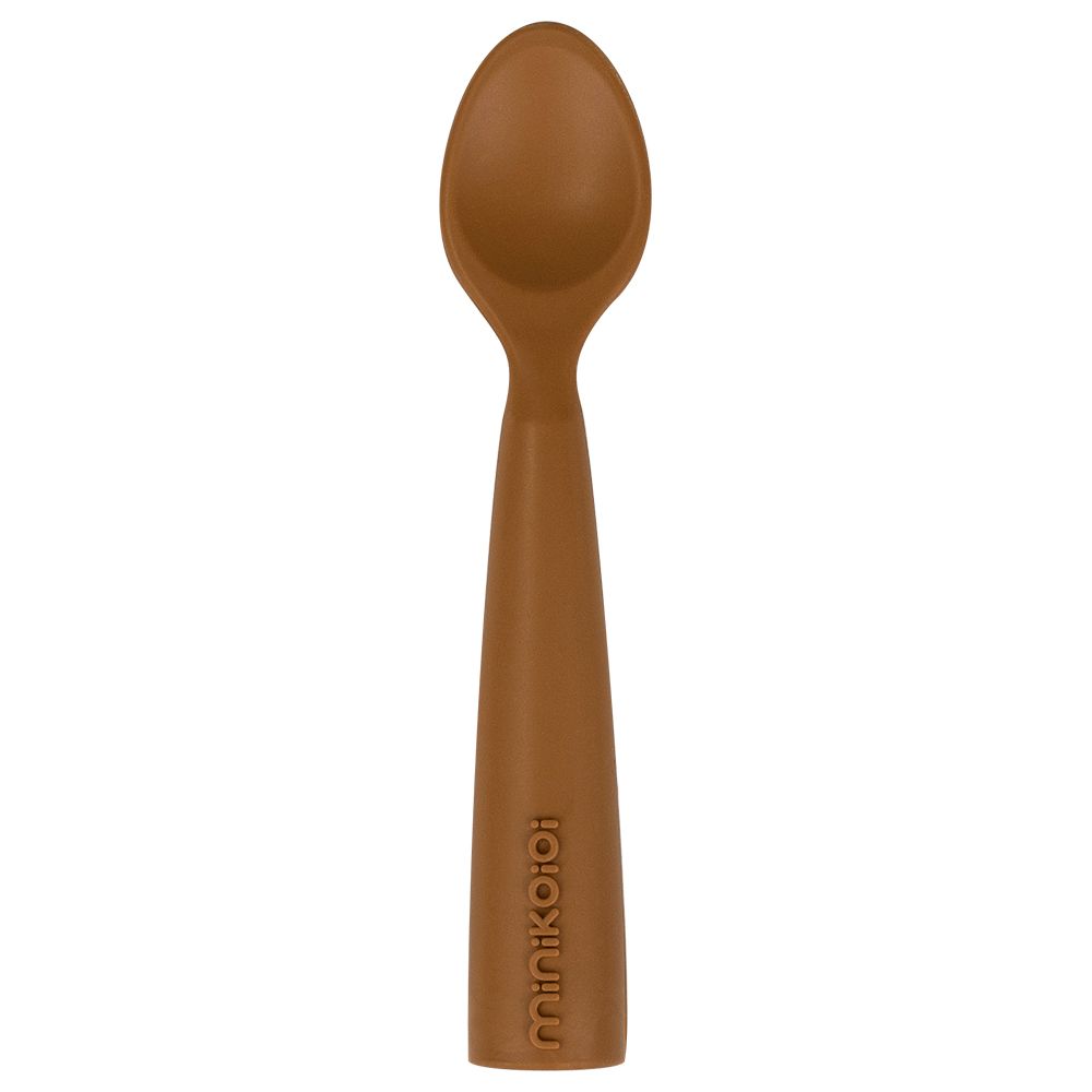 Minikoioi - Spoon - Silicone Scooper - Woody Brown