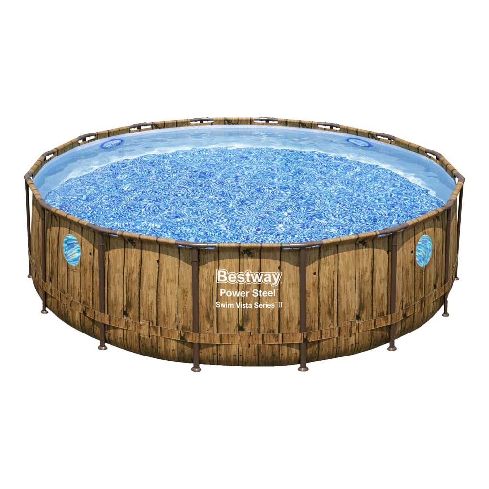 Bestway Power Steel Vista Round Pool Set 4.88x1.22m - Brown