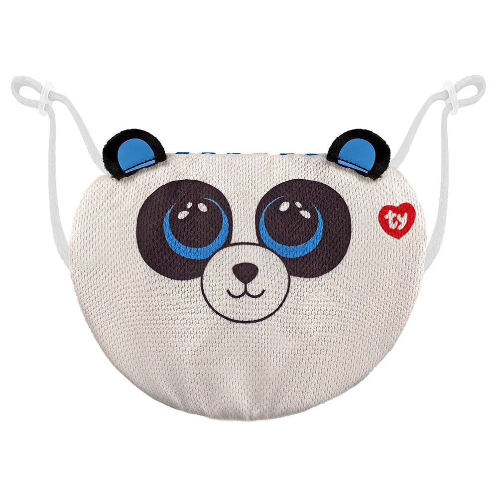 Ty - Beanie Boo Face Mask Panda Bamboo - White/Black