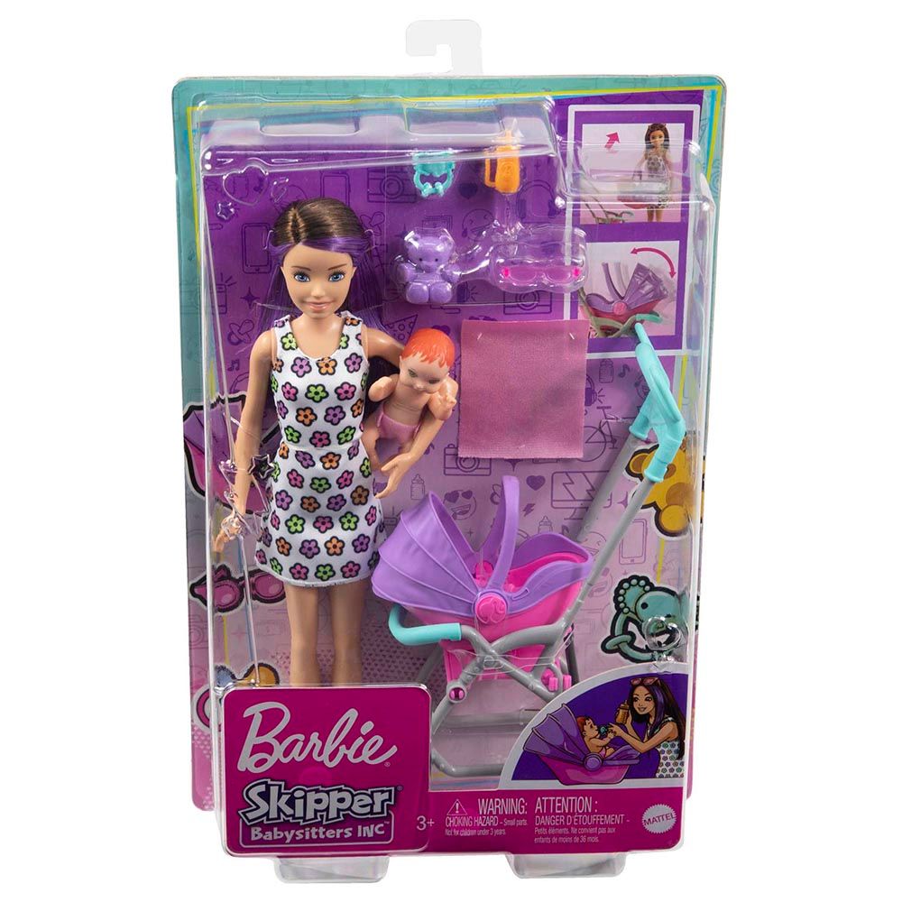 Mattel - Barbie Skipper Babysitters Inc Doll & Stroller Playset