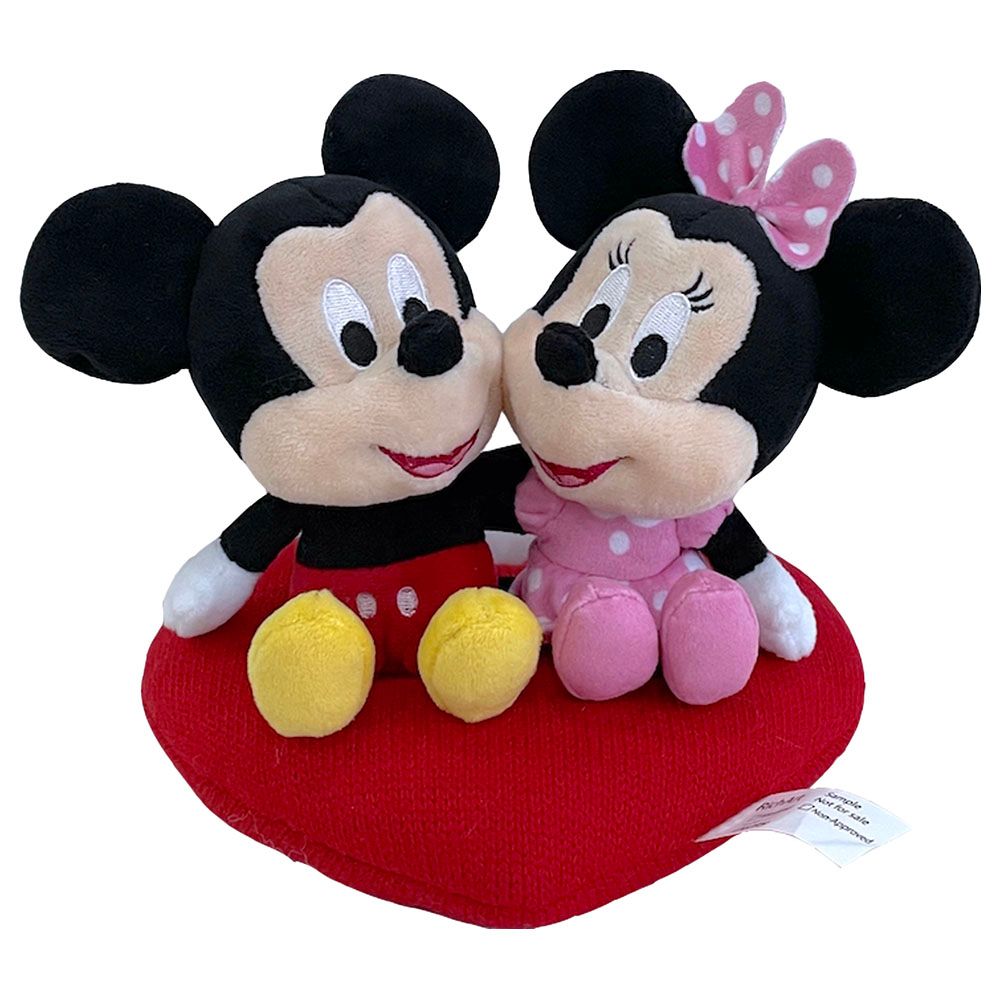 Disney - Mickey & Minnie Heart Cushion Plush Toy 