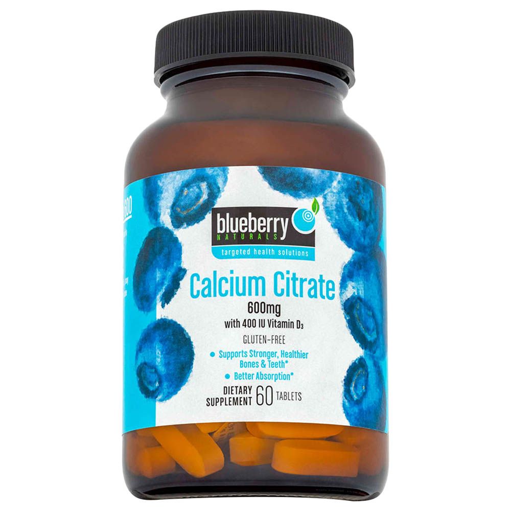 Blueberry Naturals Calcium Citrate 600mg Tablets 60 s