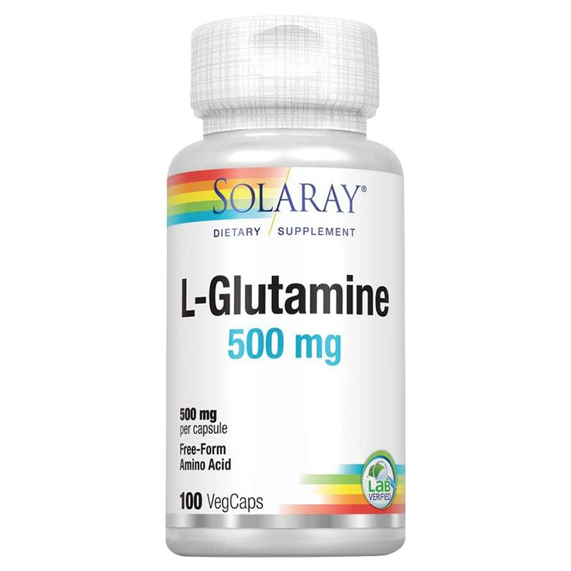 Solaray L-Glutamine 500mg, 100 Vegetable Capsules