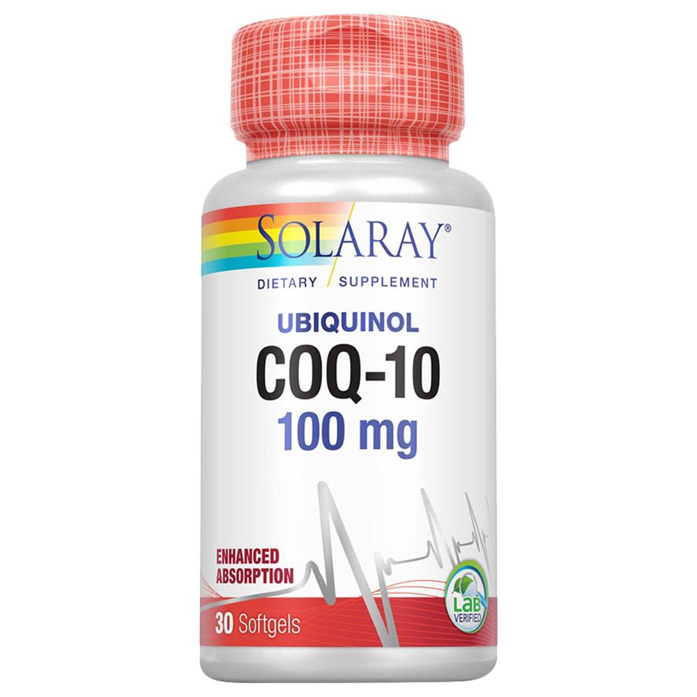 Solaray Ubiquinol CoQ-10 100MG, 30 Softgels