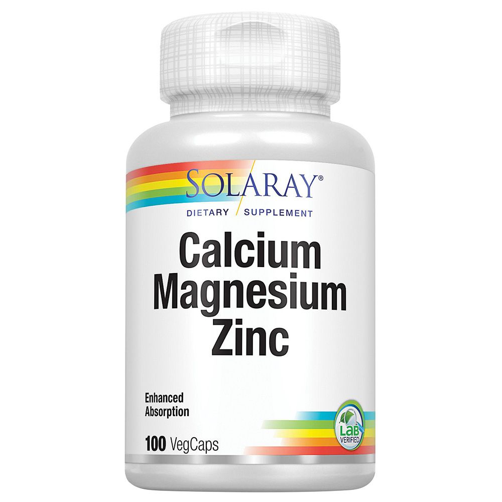 Solaray Calcium Magnesium Zinc, 100 Vegetable Capsules