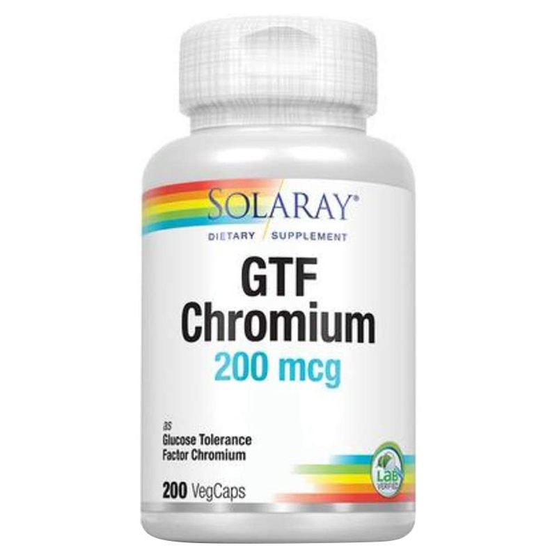 Solaray GTF Chromium 200 mcg, 100 Vegetable Capsules