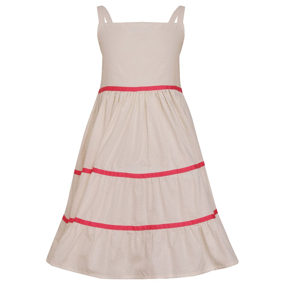 A Little Fable - Dot Tier Sleeveless Dress - White