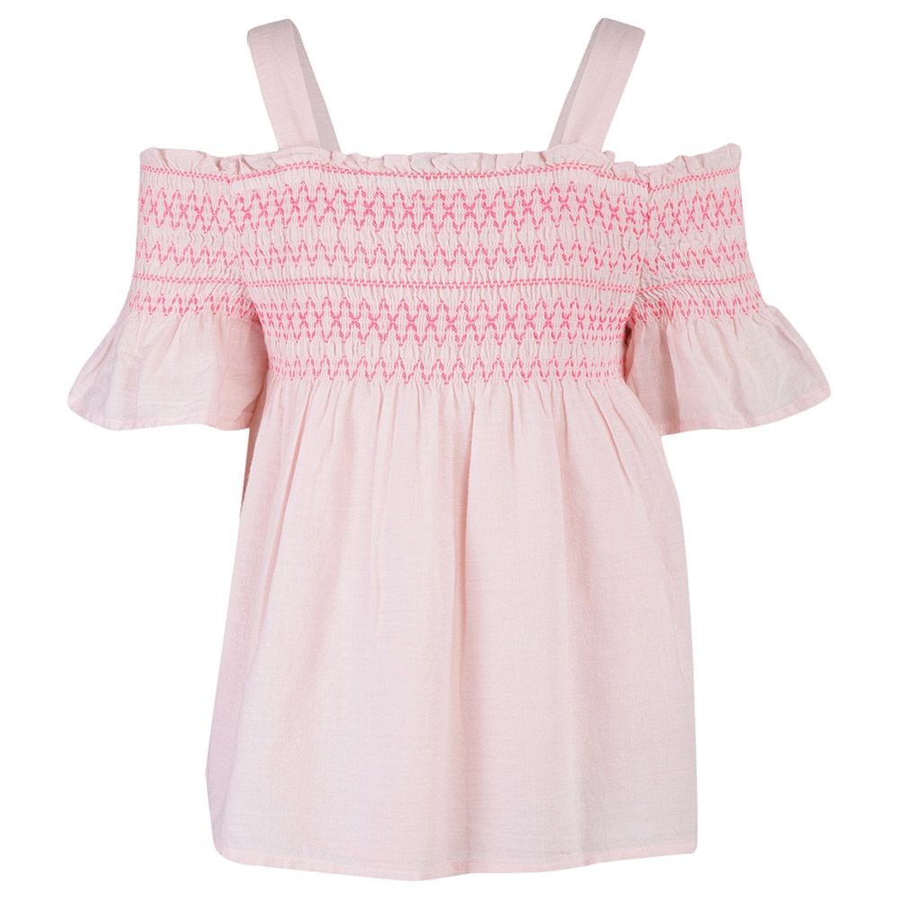 A Little Fable - Girls Smock Top - Peach