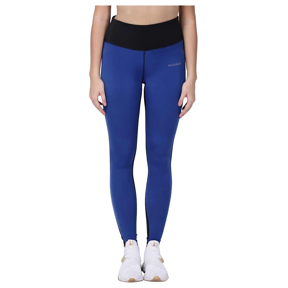 Studioactiv - Royal-Blue Black Stunner Bolt Leggings