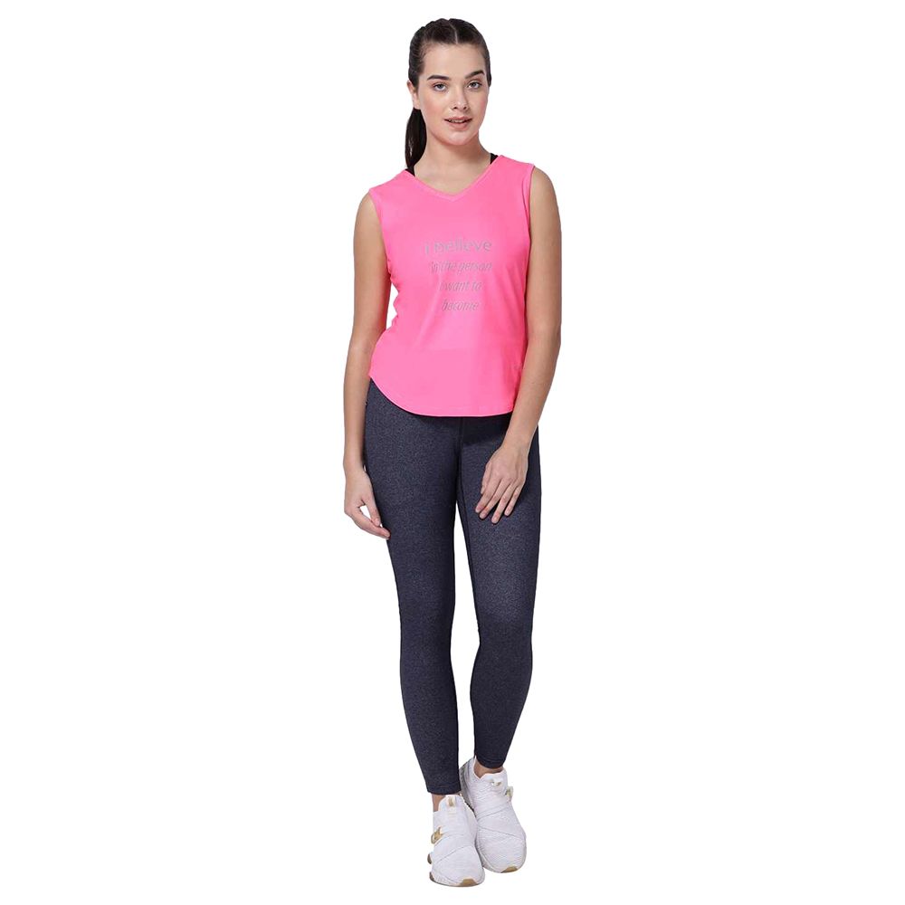 Studioactiv - Neo-Pink Sleeveless Graceful Lady Tee