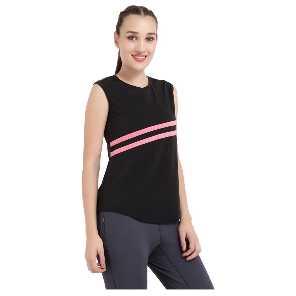 Studioactiv - Be Strong Tee - Black Neo-Pink