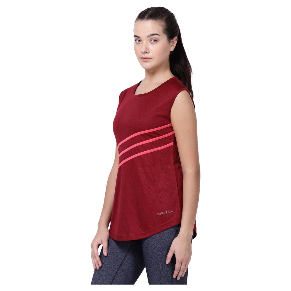 Studioactiv - Sleeveless Style Diva Tunic Curvy - Maroon-Pink