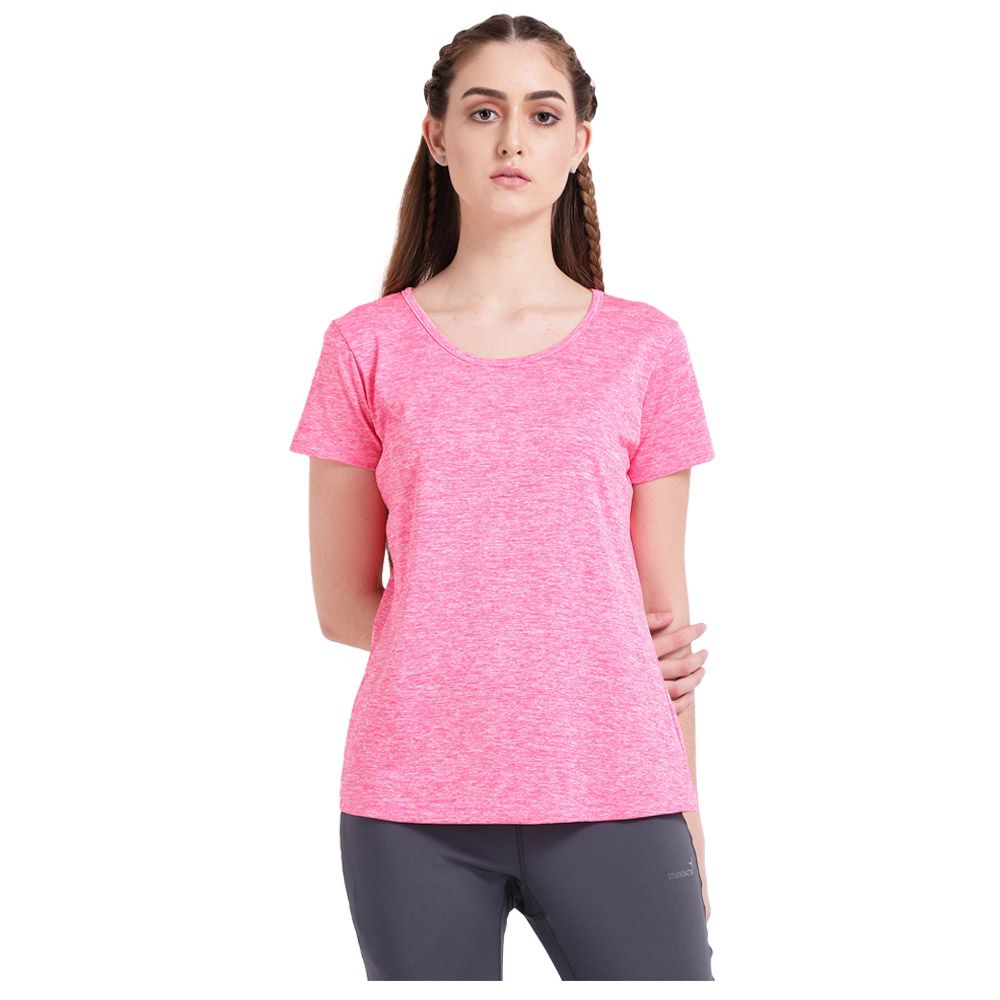 Studioactiv - Twisty Back Tee Curvy - Neo Pink