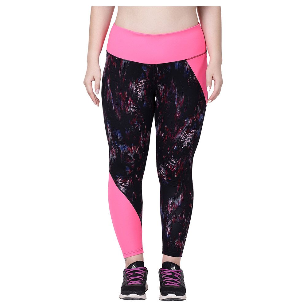 Studioactiv - Printed Road Runner Leggings Curvy - Black Neopink