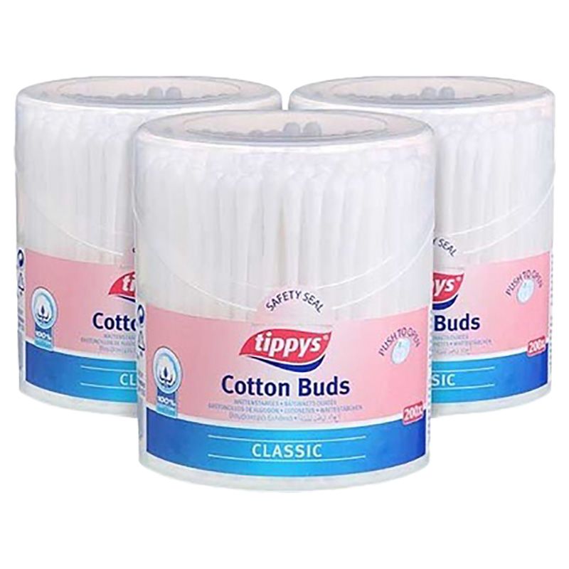 Tippys - Classic Cotton Buds In Drum - Pack of 3