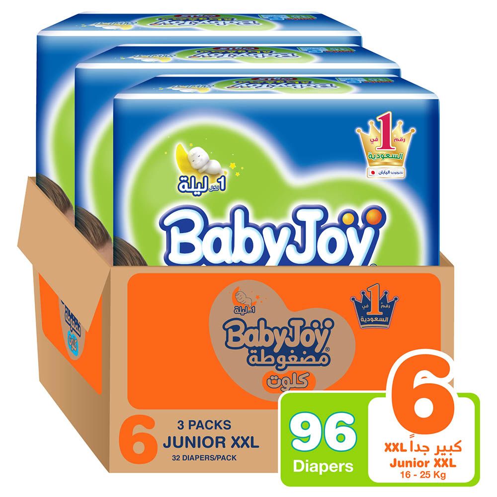 Babyjoy - Cullotte Diaper Pants- Jumbo Pack - Junior XXL Size 6- 16 - 23 kg - Pack of 3 - 96pcs