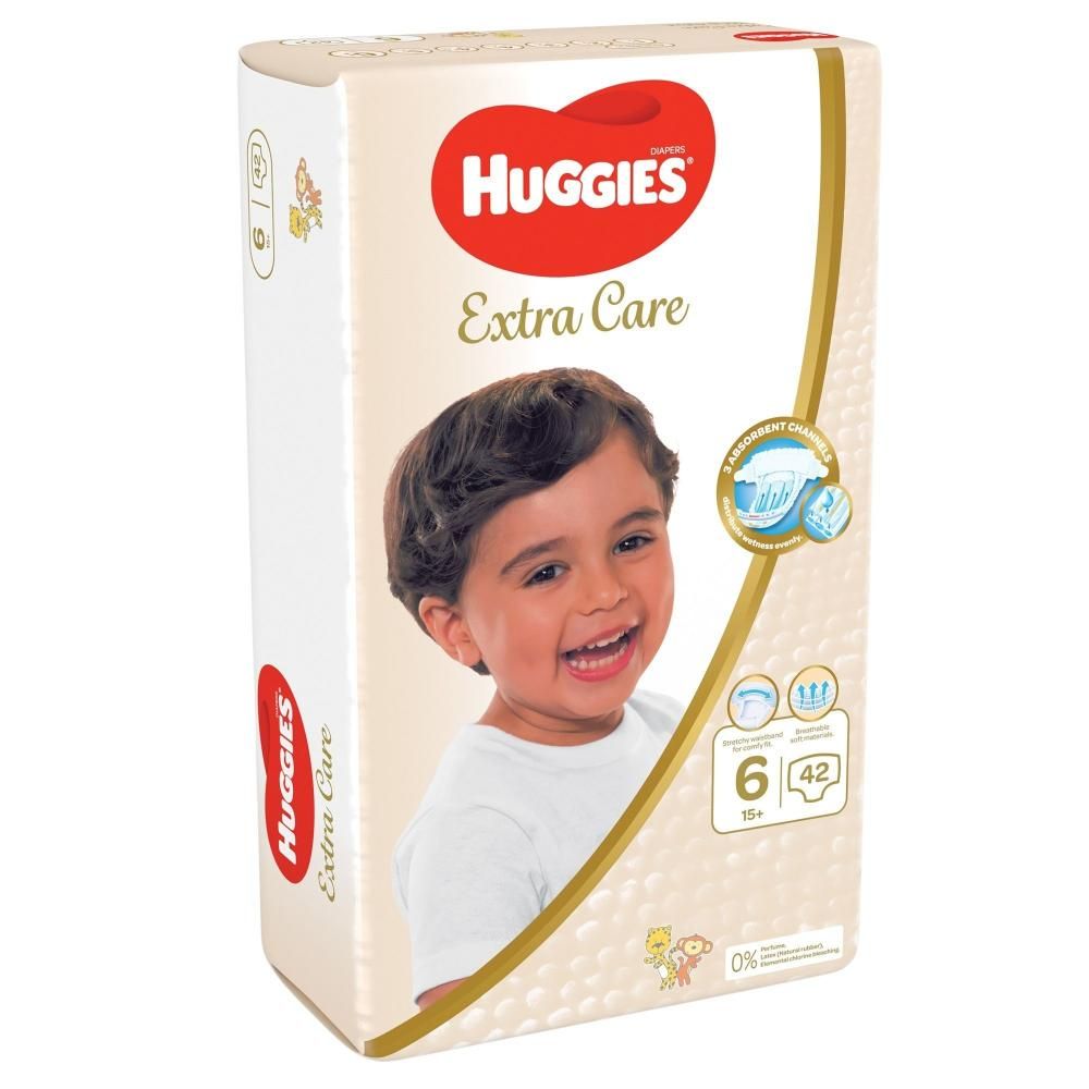 Huggies - Extra Care, Size 6, 15+ kg, Jumbo Pack, 42 Diapers