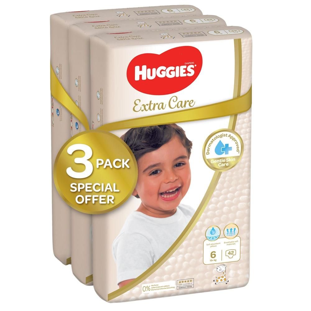 Huggies - Extra Care, Size 6, 15+ kg, Super Mega Pack, 126 Diapers