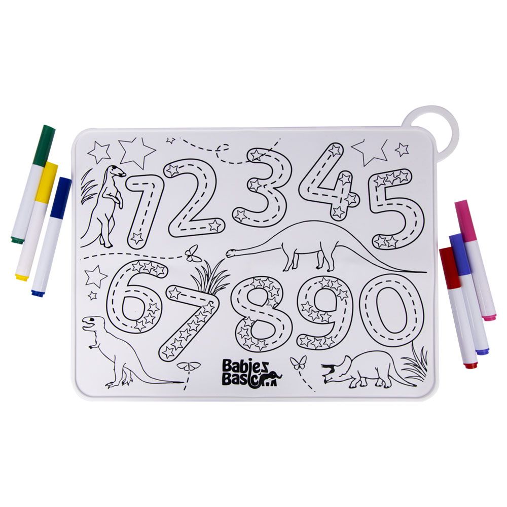 Babies Basic - Colouring Mat w/ Pens & Travel Case - Number Design