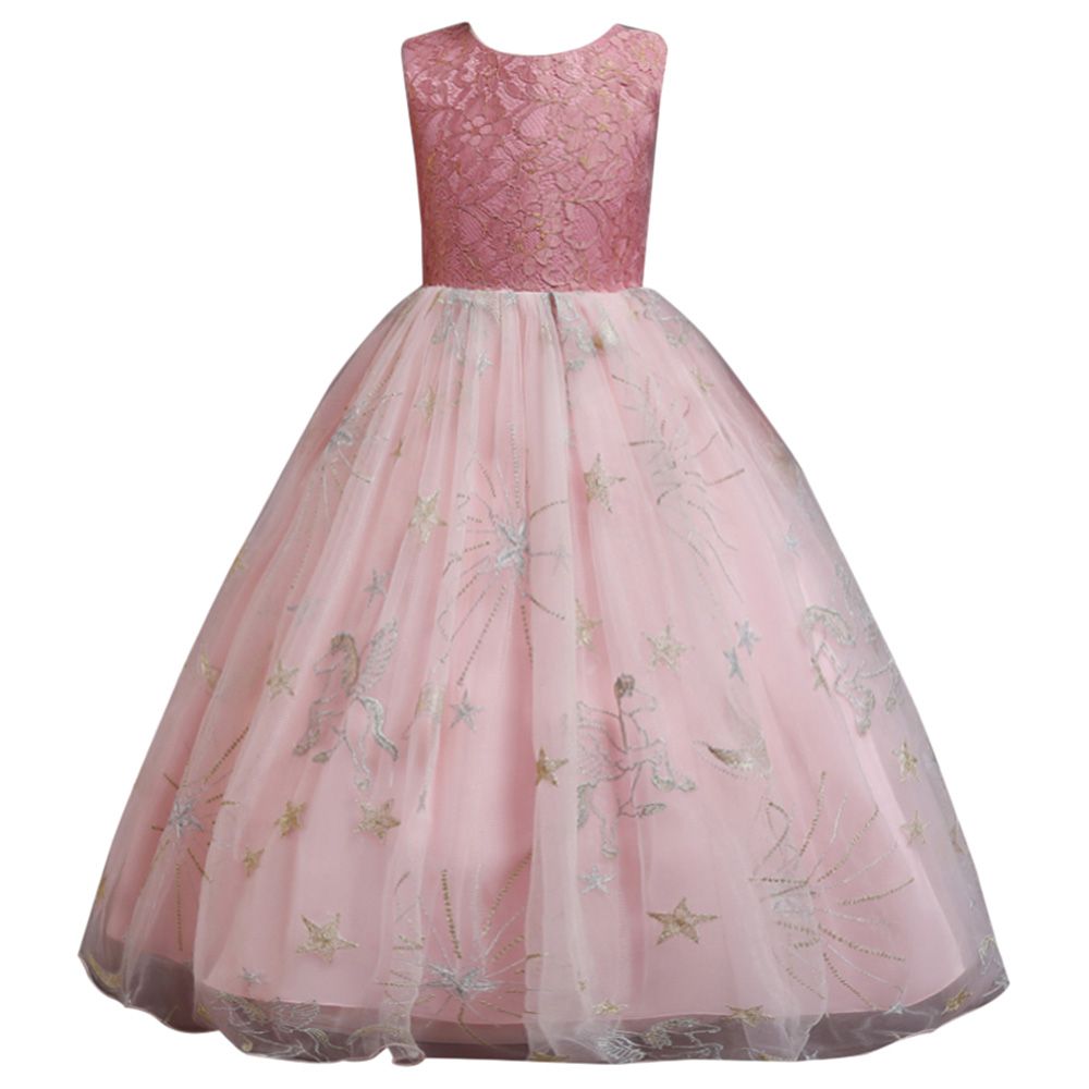 Sugar Rush Round Neck Sleeveless Party Dress Pink